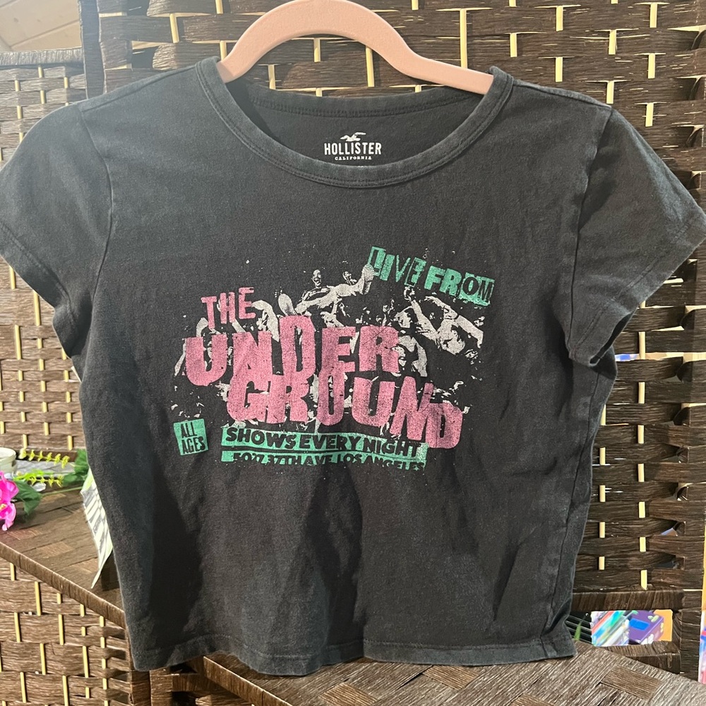 Hollister Black Cotton T-Shirt